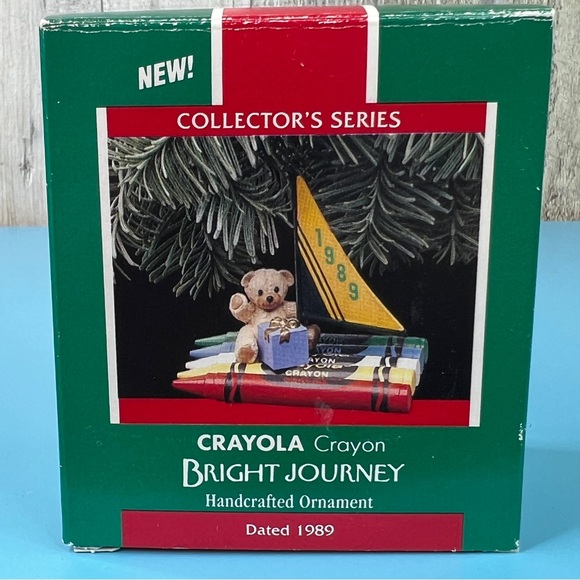 Hallmark Keepsake Ornament Crayola Crayon Bright Journey Handcrafted Dated 1989 - Picture 1 of 3